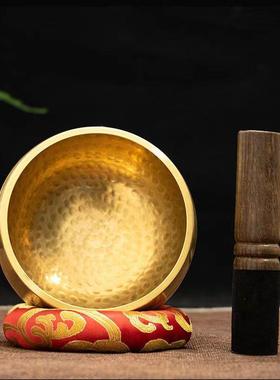 新款直销跨境手工锤纹颂钵佛音碗瑜伽冥想铜磬响铜唱歌碗佛采耳音