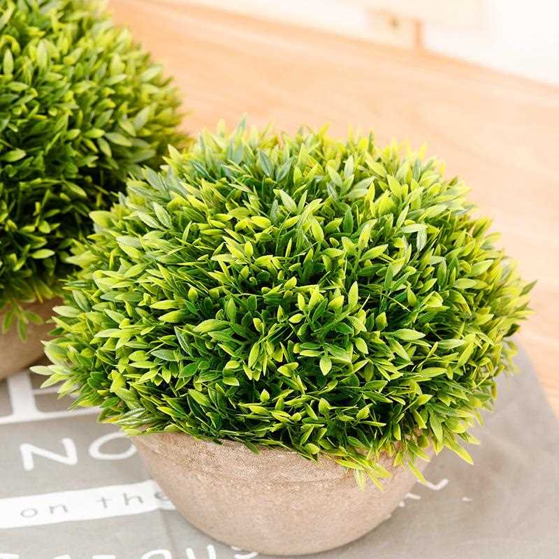 新款直销「海胆草」 仿真植物盆栽 塑料花盆树球 人造绿植 假花