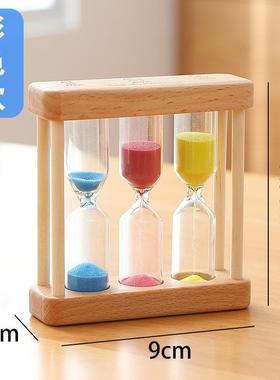 直销新款儿童刷牙沙漏三合一计时器木质1/3/5/30时间防摔漏沙流沙