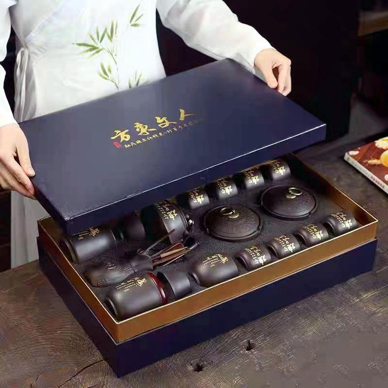直销新款宜兴原矿紫砂功夫茶具纯手工茶壶家用客厅礼品茶杯高档茶