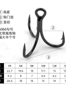直销新款新防锈海钓超顺滑涂层sike6066三倍加强三本钩可