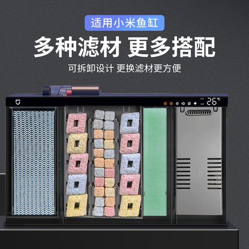 适用于小米智能鱼缸滤材升级改装物理生化加热仓过滤改造模块配件