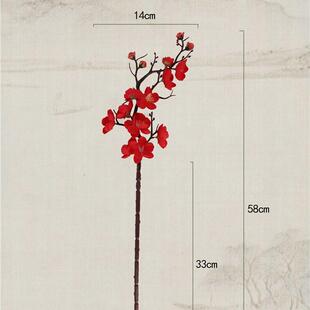 新款直销仿真腊梅花 中式梅花 红梅干支腊梅爪树枝插花婚庆布景花