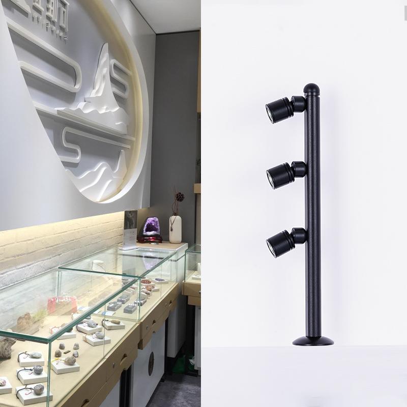 新款直销LED立杆珠宝柜台灯3w全铝现代简约黄金首饰展柜聚光射灯
