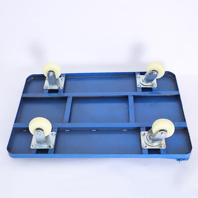 新款直销100*65折叠五金铁板平板物流仓库工具手推车载重拖拉车