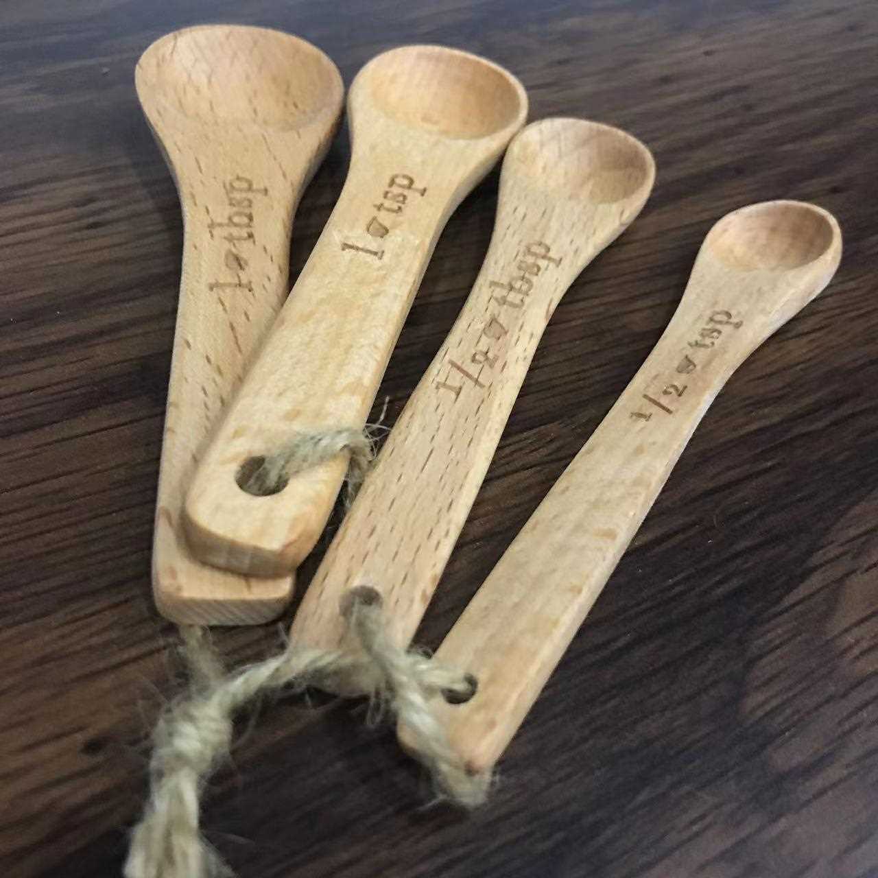 新款直销小勺子套装榉木咖啡豆长柄家用调料勺盐勺儿童勺量勺子限