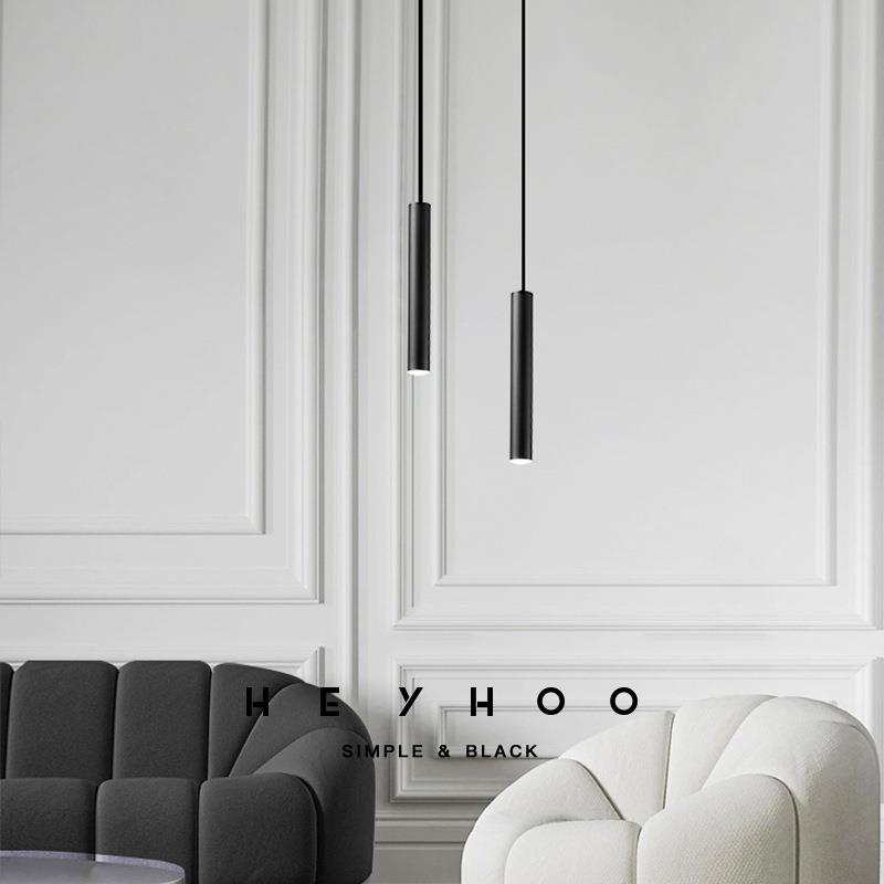 新款直销极简黑色全铜床头小吊灯高档卧室书房吧台设计师现代简约