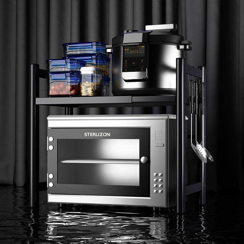 新款直销微波炉置物架可伸缩烤箱台面收纳架家用落地多层厨房置物,厨房/烹饪用具,微波炉置物架,淘宝优惠券,粉丝福利购,淘宝优惠卷