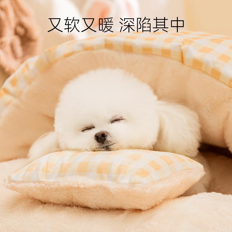 新款直销跨境爆款2024秋冬季封闭式捉迷藏猫咪睡袋玩睡一体保暖猫