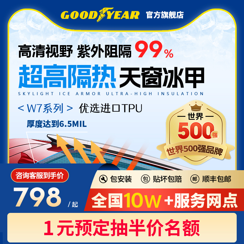 固特异 TPU天窗冰甲隔热膜全景天窗防晒贴膜太阳膜遮阳防爆玻璃膜