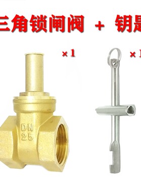 锁闭铜闸阀表前阀 三角钥匙锁开关阀水表带锁阀 Dn15 20 25 40 50