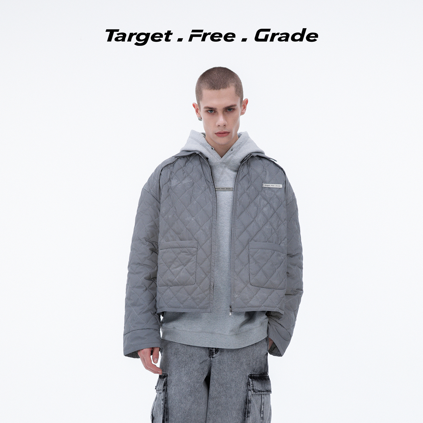 【苏劲源同款】tfg银色铁标棉服