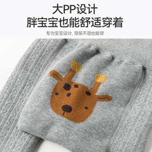 婴儿裤袜秋冬款宝宝纯棉大PP加绒加厚女童内搭裤冬季儿童连身袜