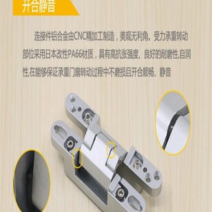 神冈25毫米厚板折叠衣柜门三维可调隐形暗合页180度开启十字铰链