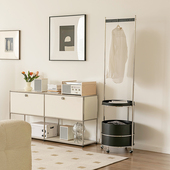 简约落地衣帽架可移动挂衣架黑色卧室客厅轻奢入户角落转角置物架