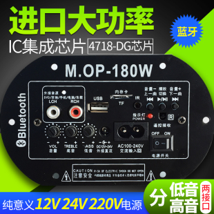 大功率内置蓝牙低音炮功放板音响音箱主板220V12V24V家庭车载家用