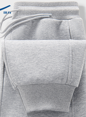 回力麻灰色休闲裤男款2025新款春秋款外穿潮牌束脚运动裤子男士D