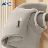 回力长袖 衣服Y 男士 t恤男加绒保暖内搭双面德绒半高领打底衫 秋冬款