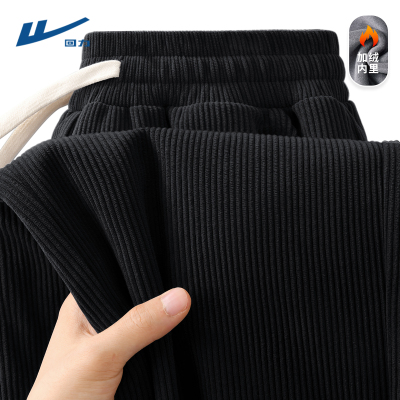 回力加绒灯芯绒裤子男2025新款