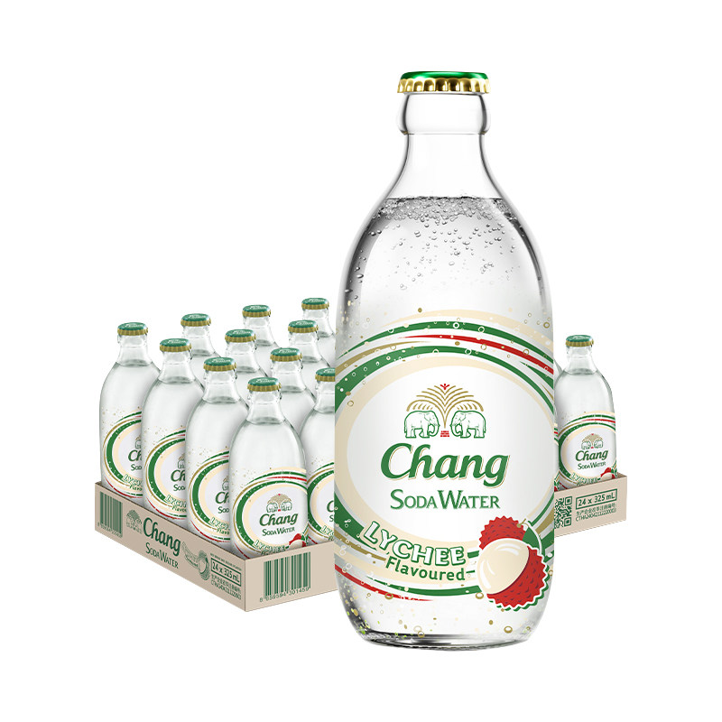 泰国chang泰象苏打水气泡水无糖饮料325ml*24瓶整箱强劲气泡