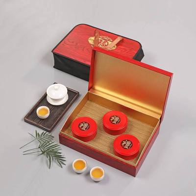 新品空盒装叶礼茶茶铁红金音盒包骏空大袍一红半斤叶观斤礼盒茶眉