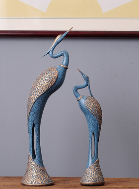 仙鹤摆件装饰品中式乔迁新居礼物家居客厅电视柜玄关桌面结婚礼物