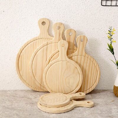 极速1 Pcs Wooden Pizza Board Cutting Board Fruit BBQ Vegetab