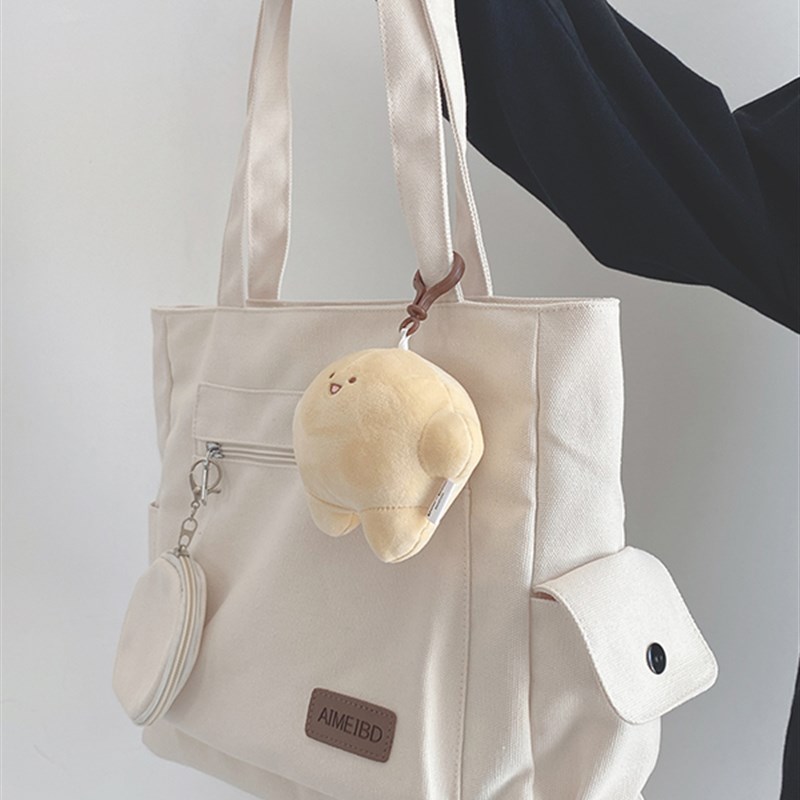 大学生上课单肩帆布包女大容量手拎包2022新款高级感通勤托特包