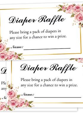 50 Floral Diaper Raffle Tickets for Baby Shower, P