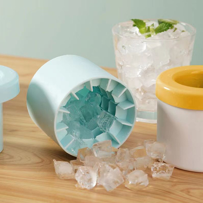 Silicone Ice Bucket Cup Mold Round Cylinder Ice Cube Making