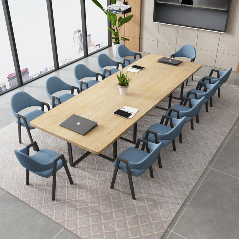 北欧现代大型会议桌办公室接待桌椅组合办公桌商务谈判长桌洽谈桌