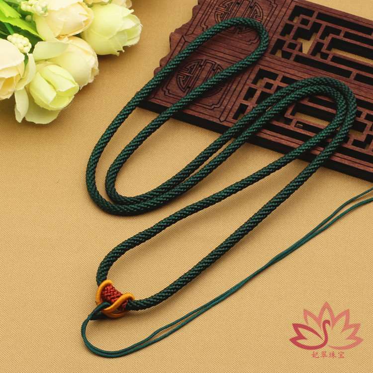 Jade jewelry pendant lanyard wood cing jade line  weaving ne