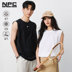 NPC潮牌反光印花凉感速干无袖T恤男女舒适透气官方正品假一赔十