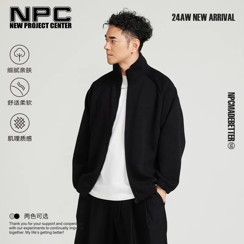 NPC潮牌黑色立领卫衣松紧腰卫裤运动休闲套装官方正品假一赔十