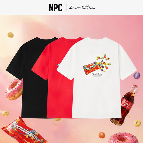 NPC潮牌彩虹糖印花短袖男女挺阔宽松落肩半袖夏官方正品假一赔十