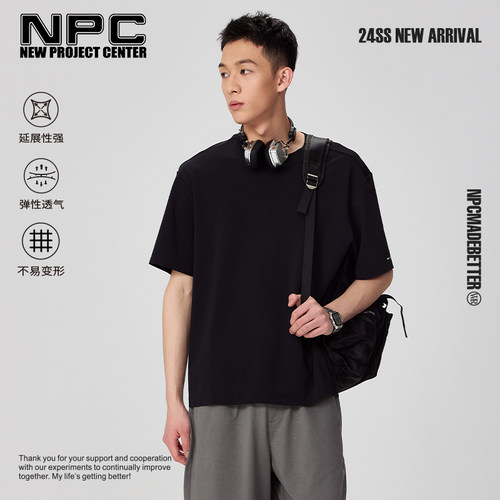NPC潮牌全衣压胶宽松舒适圆领T恤男潮流logo户外官方正品假一赔十