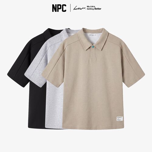 NPC潮牌夏季男休闲百搭仿绿松石装饰短袖Polo衫官方正品假一赔十