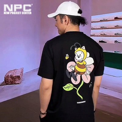 NPC潮牌CC蜜蜂小花发泡印花短袖T恤男索罗娜凉感官方正品假一赔十