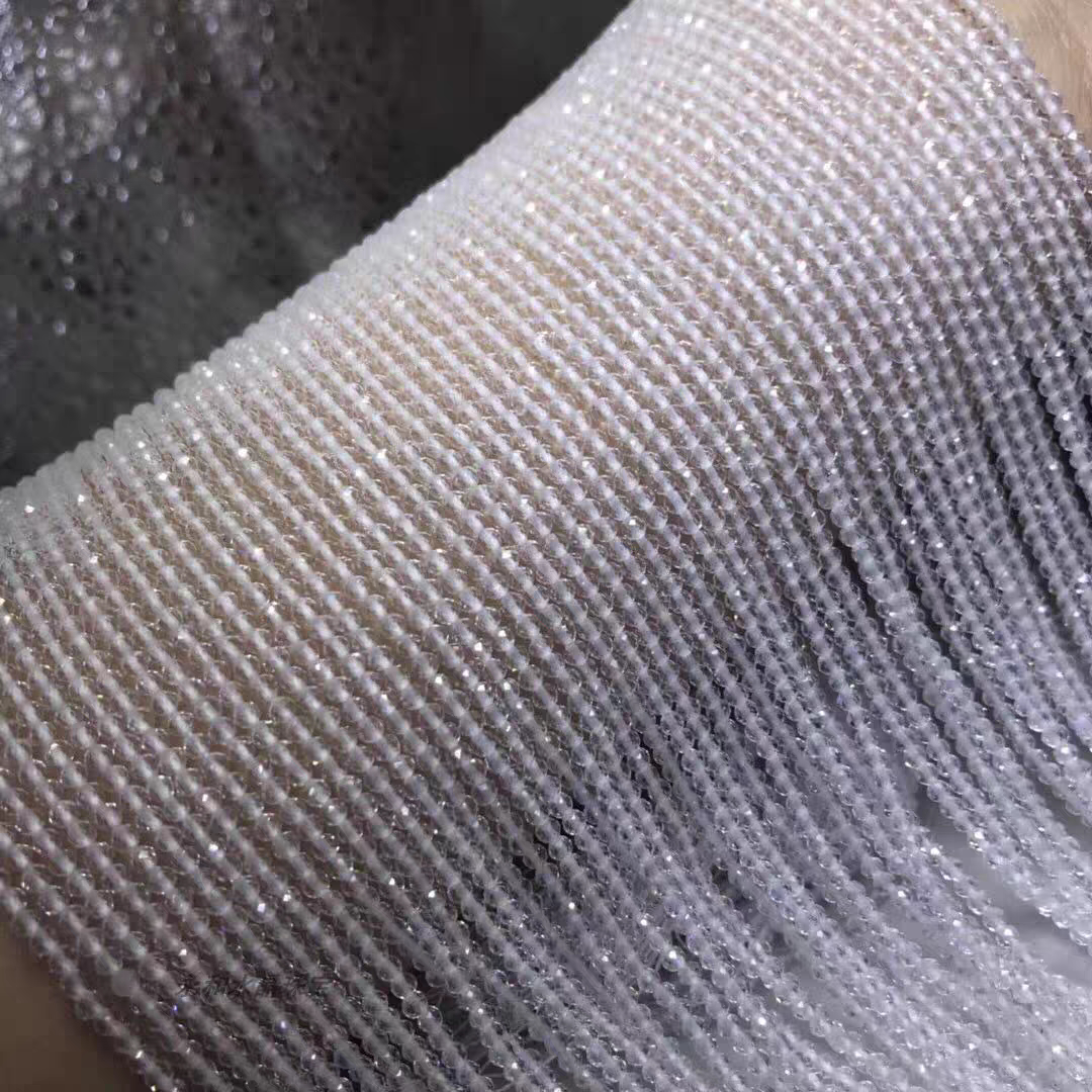 天然白水晶切面散珠手工串珠diy珠子流苏锁骨链优质手串手链饰品