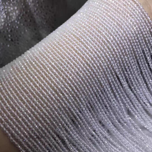 天然白水晶切面散珠手工串珠diy珠子流苏锁骨链优质手串手链饰品