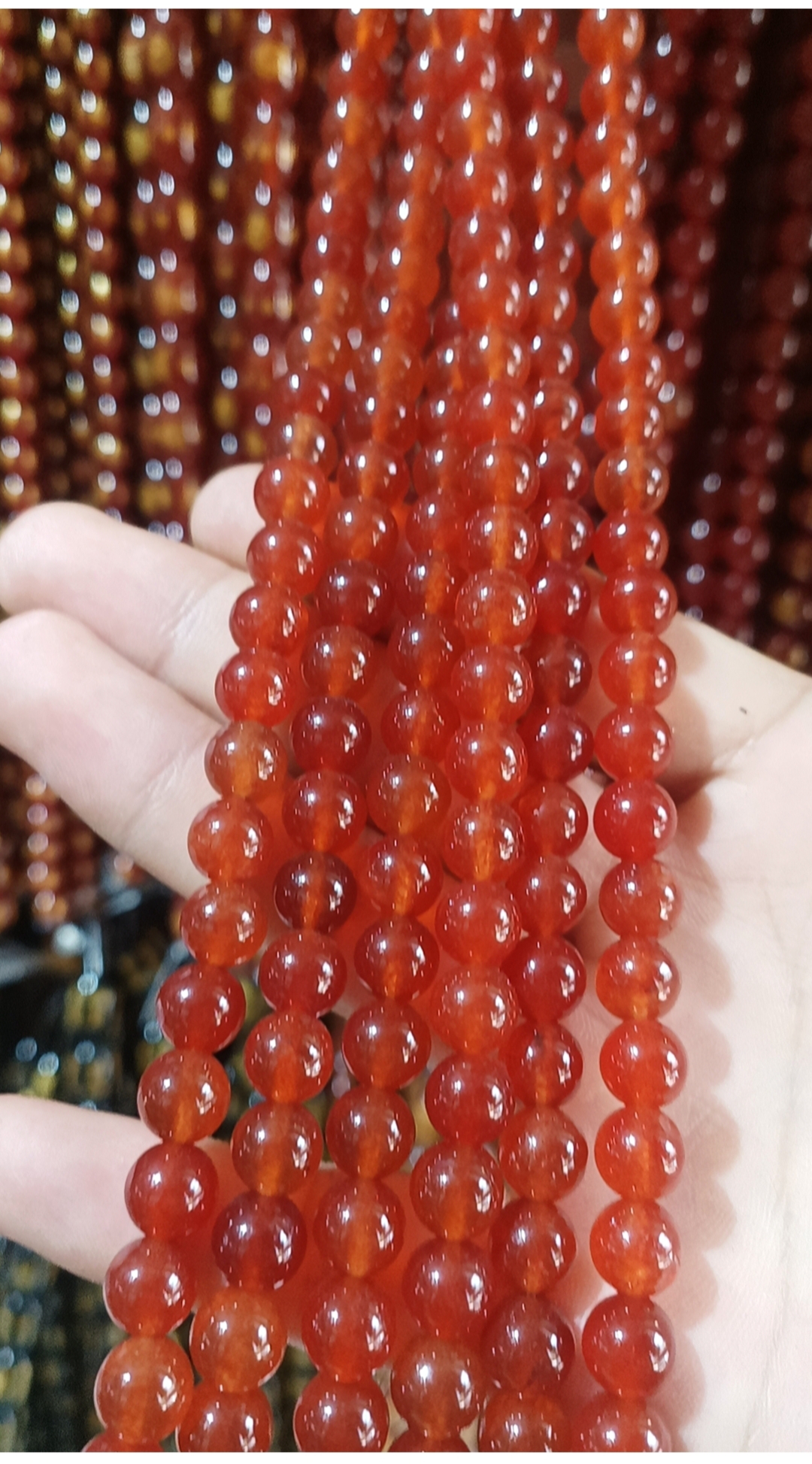 6-10mm天然红玛瑙圆珠散珠半成品DIY手串项链配珠串珠配件