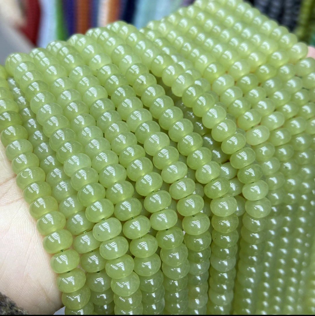 天然优化晴水5*8mm算盘珠散珠半成品diy手串项链隔珠隔片饰品配件