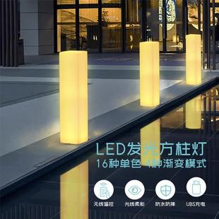 方柱落立地灯走廊露过道灯式方形景方柱灯观灯营酒店亮化设计装饰