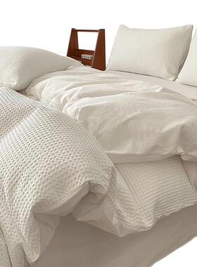 夫0格纯棉床上四酒件套10全棉店白色被套罩轻DHL奢简约床单华三件