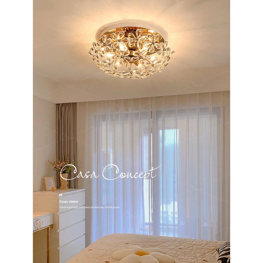 轻奢餐厅灯c客asa明照法式水晶复古吸顶主花朵灯具吊花CASA-D30瓣