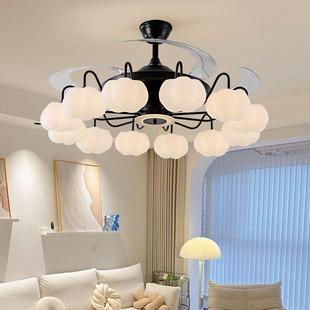 隐形风扇风灯厅和餐厅卧室家用2客0扇25新款奶油厂家直供风房间带