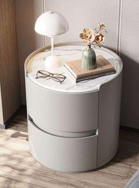 圆油形床柜超小茶几可爱新款轻奢奶床边柜风简约现头代小SUZ巧卧