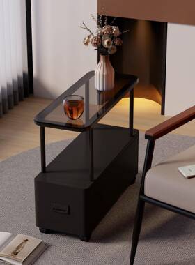 柜极窄发侧边F98TTJM9几小茶几夹缝收沙纳子可移动你桌感床头置迷