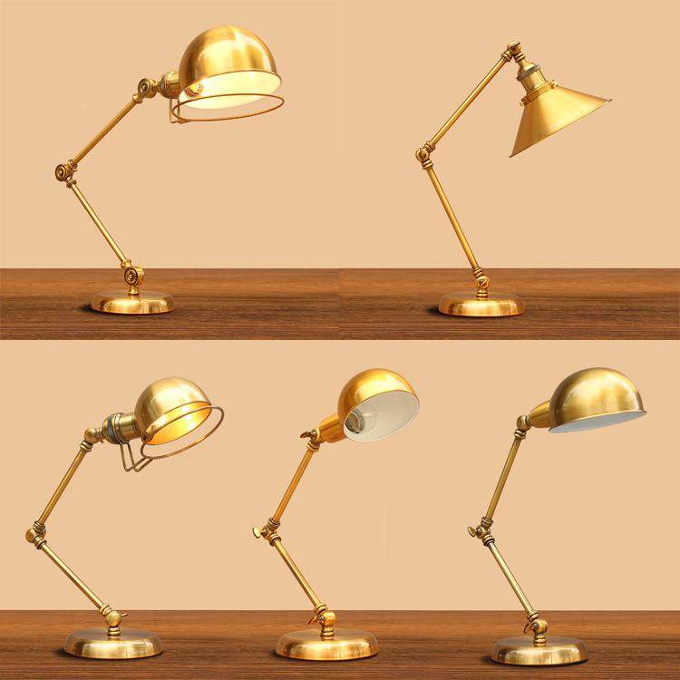 工业风按钮式宿舍灯护眼书桌金色锅盖简约创意节能现护代眼台灯le,家装灯饰光源,阅读台灯(护眼灯/写字灯),淘宝优惠券,粉丝福利购,淘宝优惠卷