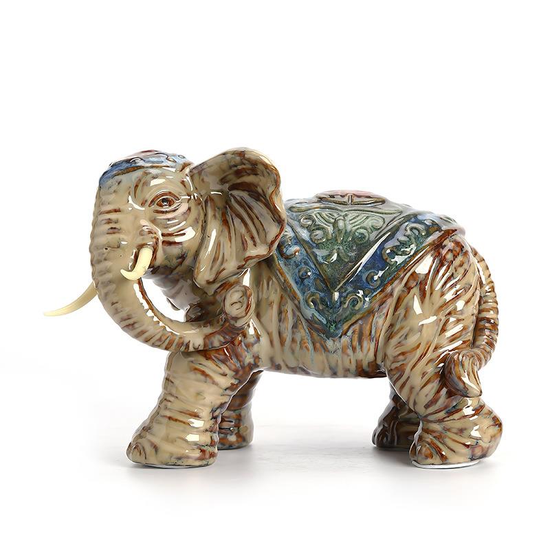 厂家代大象摆件新中现式内卧MWI室室客厅办公室陶瓷工艺品摆件